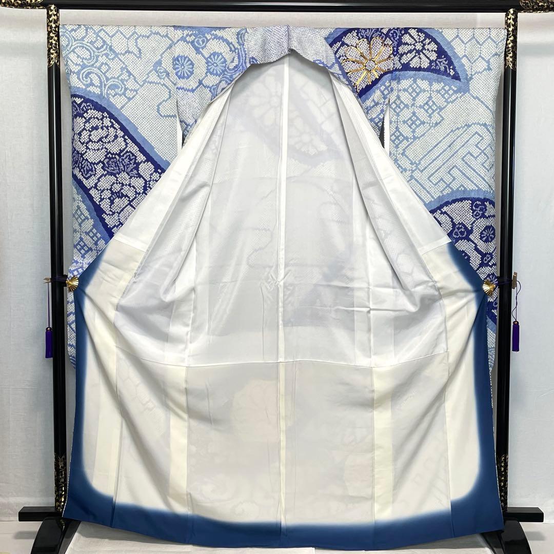 D789 振袖 総絞り 金駒刺繍 正絹 着物 袷