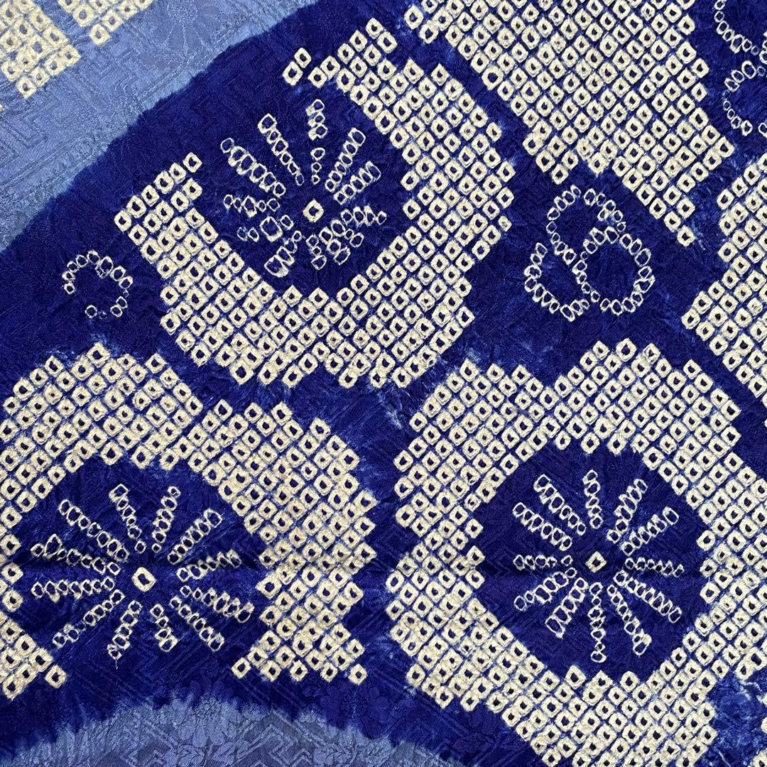 D789 振袖 総絞り 金駒刺繍 正絹 着物 袷