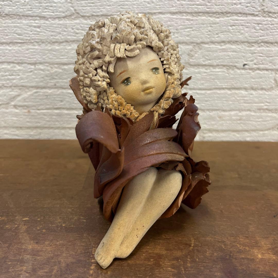 陶器人形 森の精 創作人形作家 竹内祥子 オブジェ 置物 アンティーク