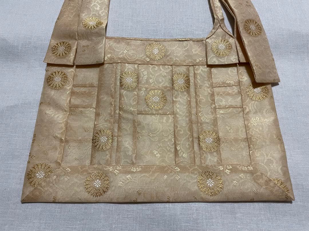 正絹　金紗　薄橙　曹洞宗　9寸絡子