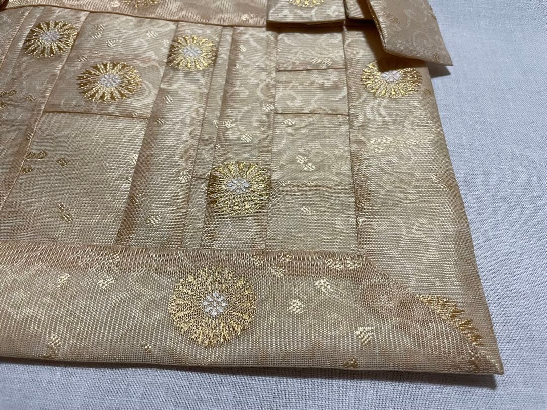 正絹　金紗　薄橙　曹洞宗　9寸絡子