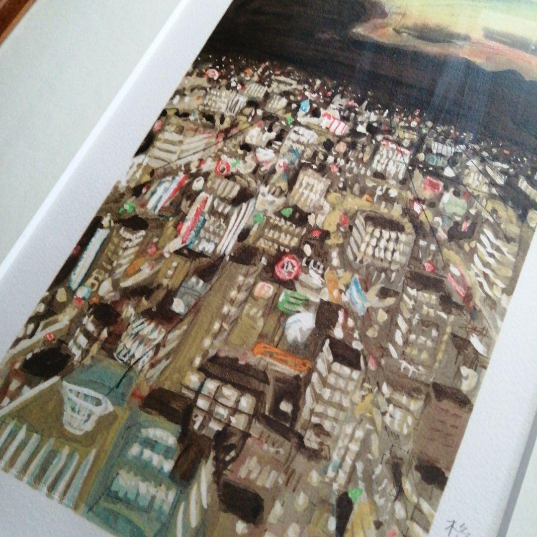 杉本健吉　リトグラフ　新月金星　49.5cm