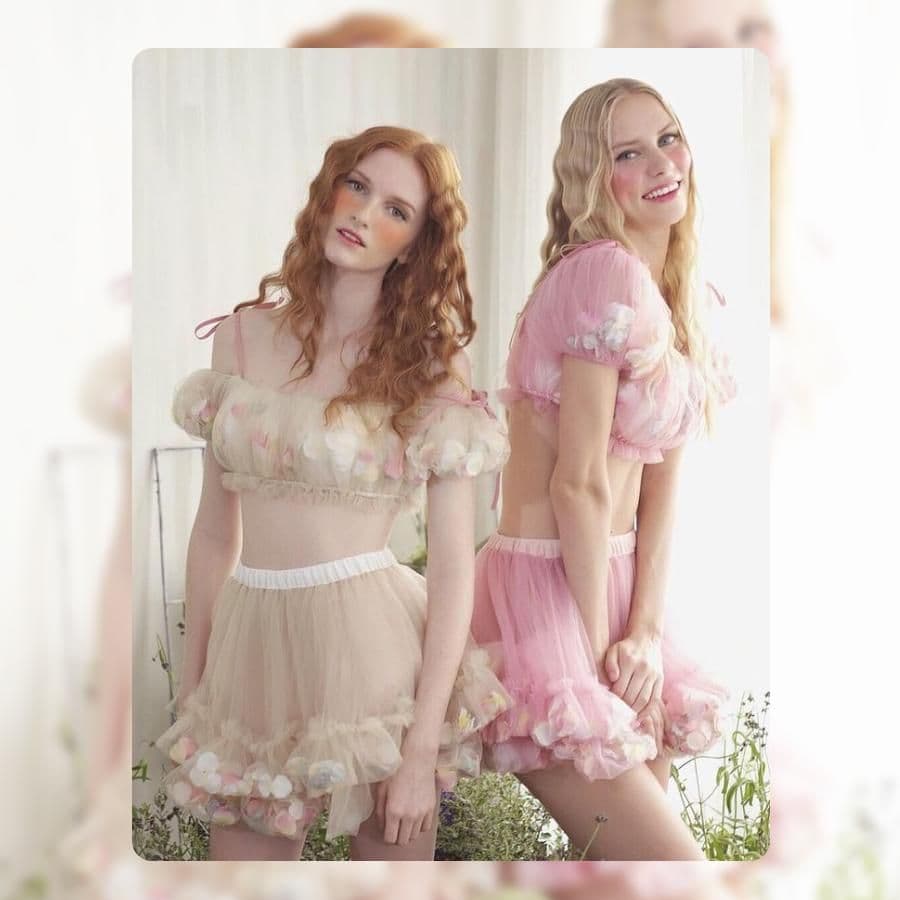 チュアンピサマイ Chuan Pisamai ピンク チュールオフショルダー水着