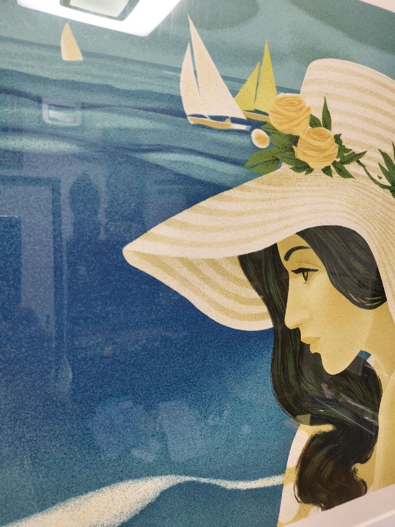 ♢ガンヌ 「日陰帽子の女」リトグラフ