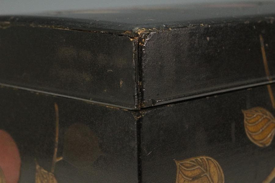 和楽器 果実 柿 蒔絵 時代 鼓箱(K-YC522) 美術品・アンティーク