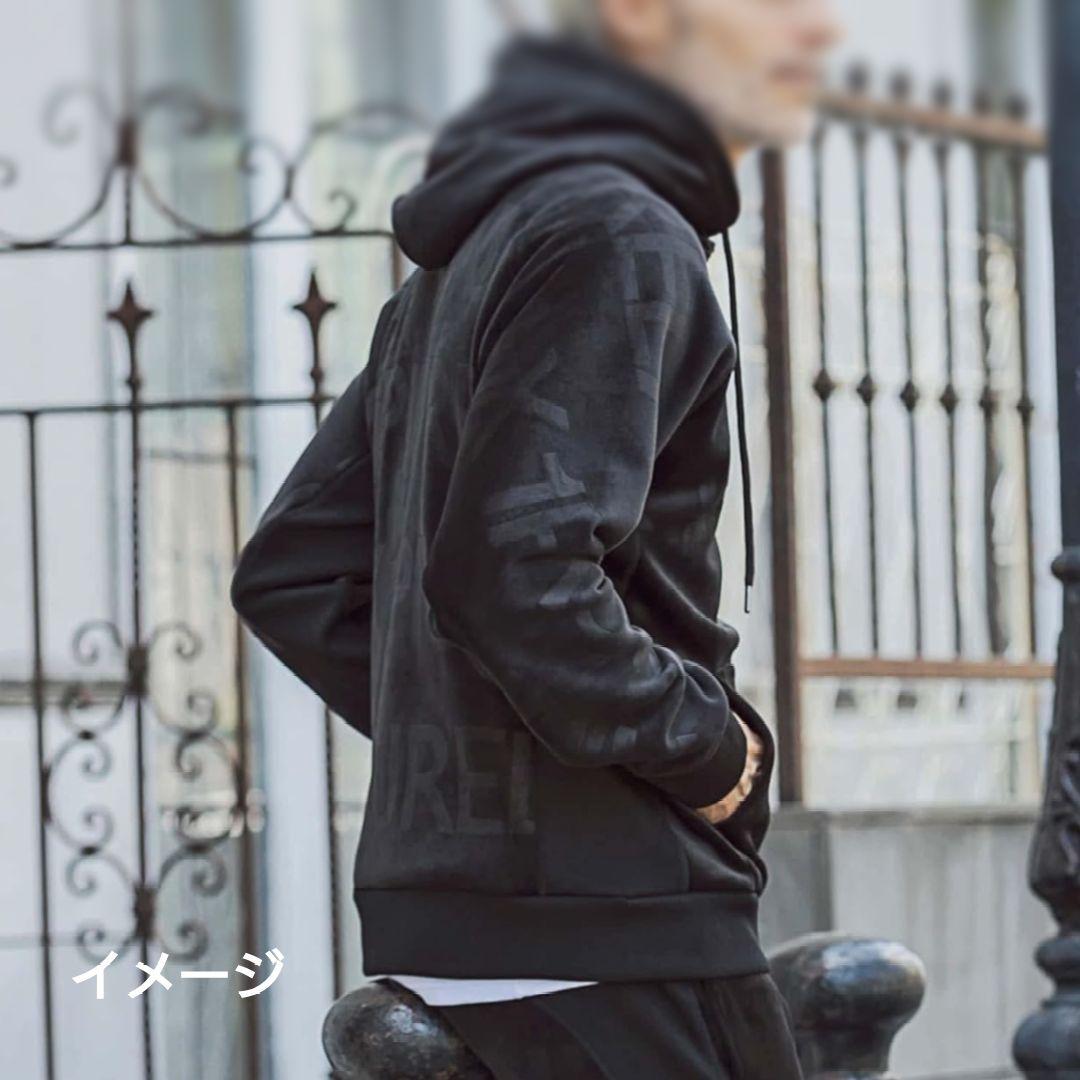 ウノピゥウノウグァーレトレ リラックス エンボスロゴ ベロア パーカー XXL