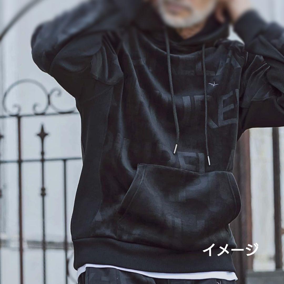 ウノピゥウノウグァーレトレ リラックス エンボスロゴ ベロア パーカー XXL