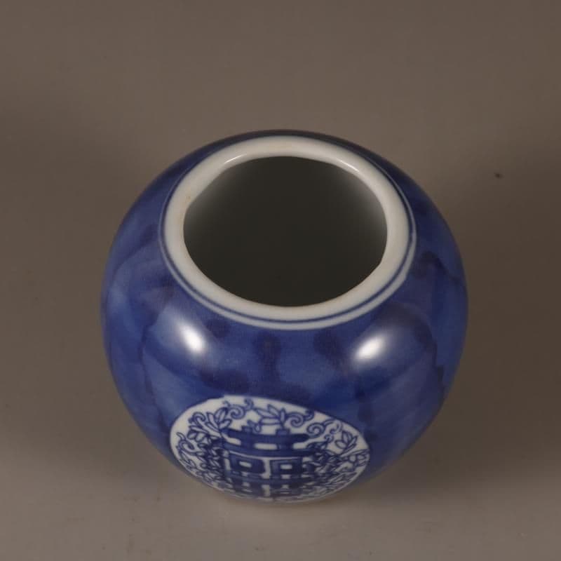 中国美術 清代 青花福字紋高足碗 供器 仏教祭器 花卉