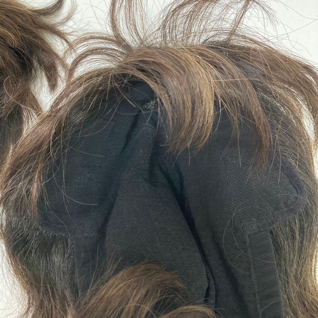 g514-28 フルウイッグ　ウィッグ　人毛ミックス　MIX 軽量　未使用