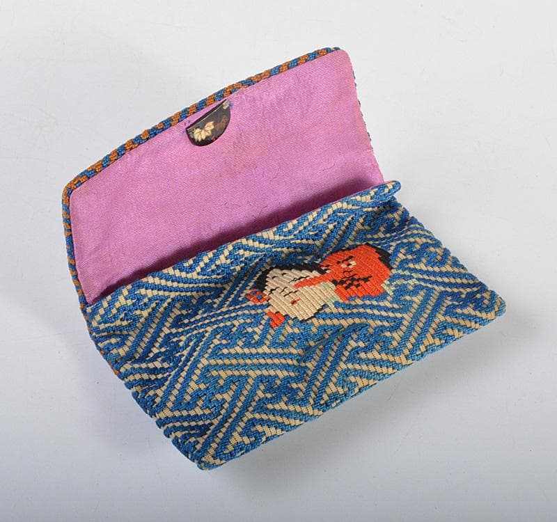 時代提げ物 唐絹 喫煙具 煙草入 煙管入 寿雄刻 煙管 キセル V