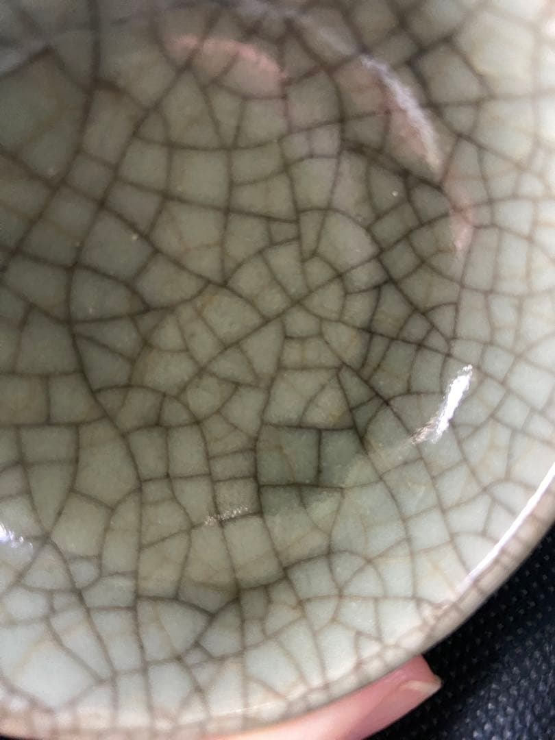 中国古美術品 清の時代 青磁 哥窯 茶盃 2客