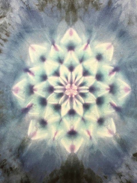 タイダイ染め 長袖Tシャツ Lサイズ 曼荼羅 ブルー×ブラック HD18-77