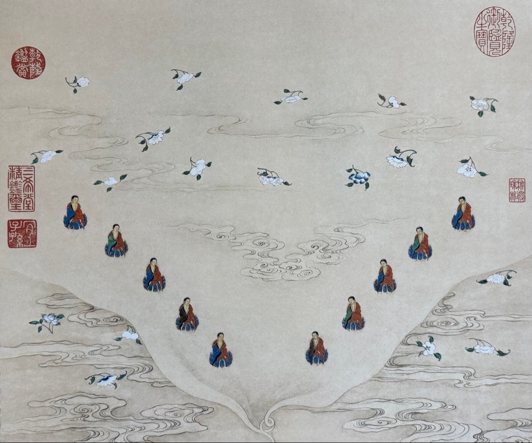 中国 清時代 丁観鵬 寶相観音圖 絹本 原色複製 ◇検故宮博物館◇