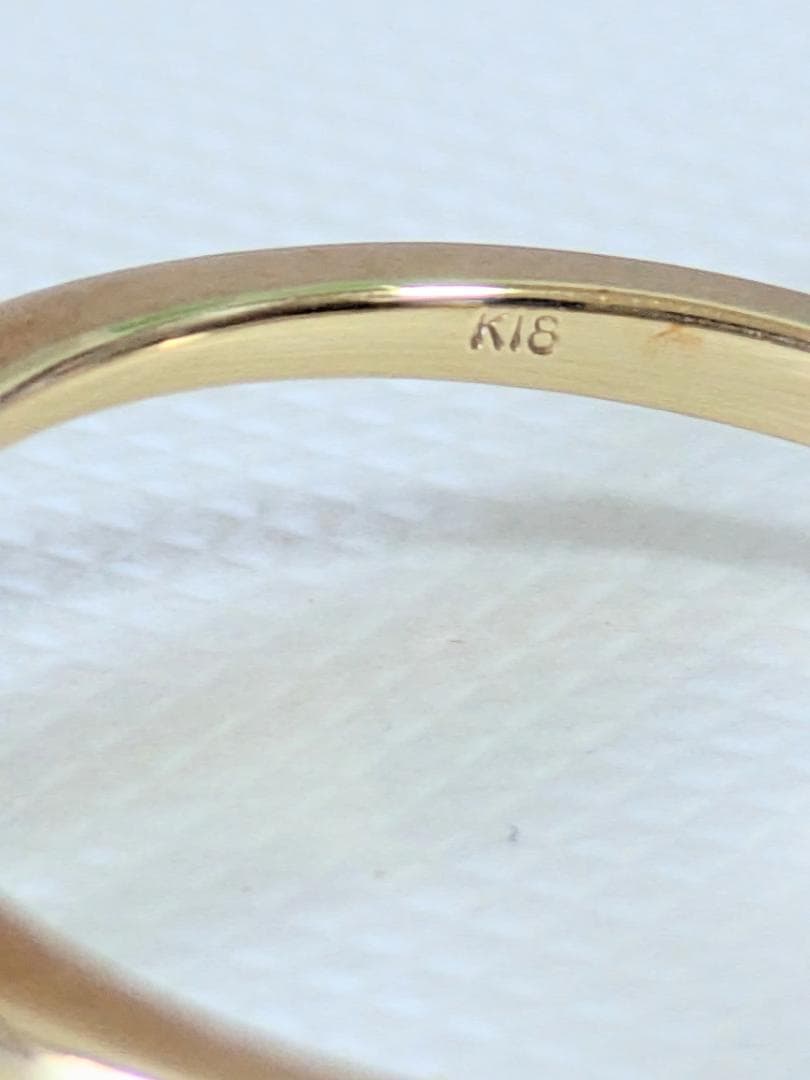 マルチカラーリング　K18　12号　ダイア　天然石　YG