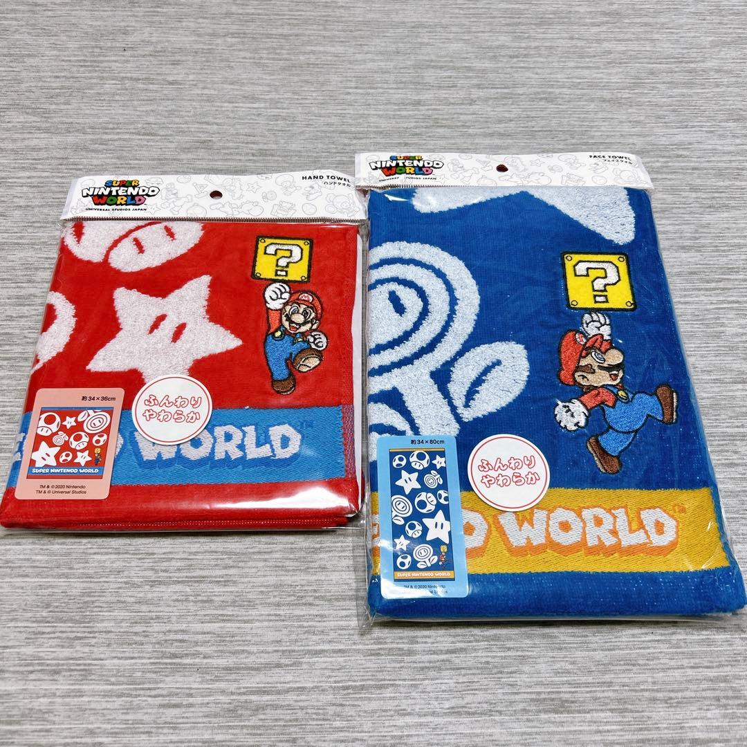 スーパーマリオ　USJ マリオ　フェイスタオル　ハンドタオル　廃盤 新品
