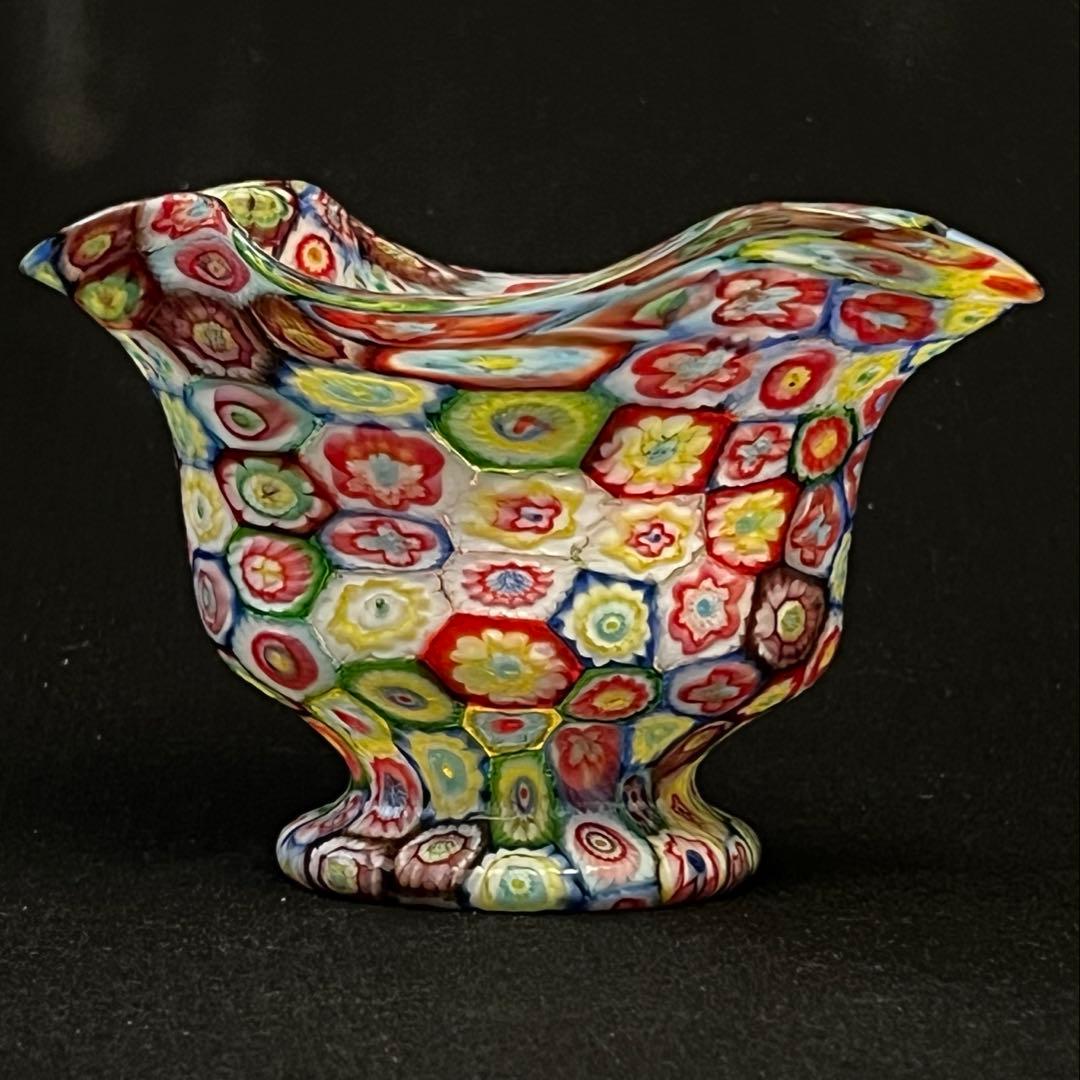 ムラーノガラス ベネチアン ミルフィオリ 花瓶 ボウル 置物 大きめ