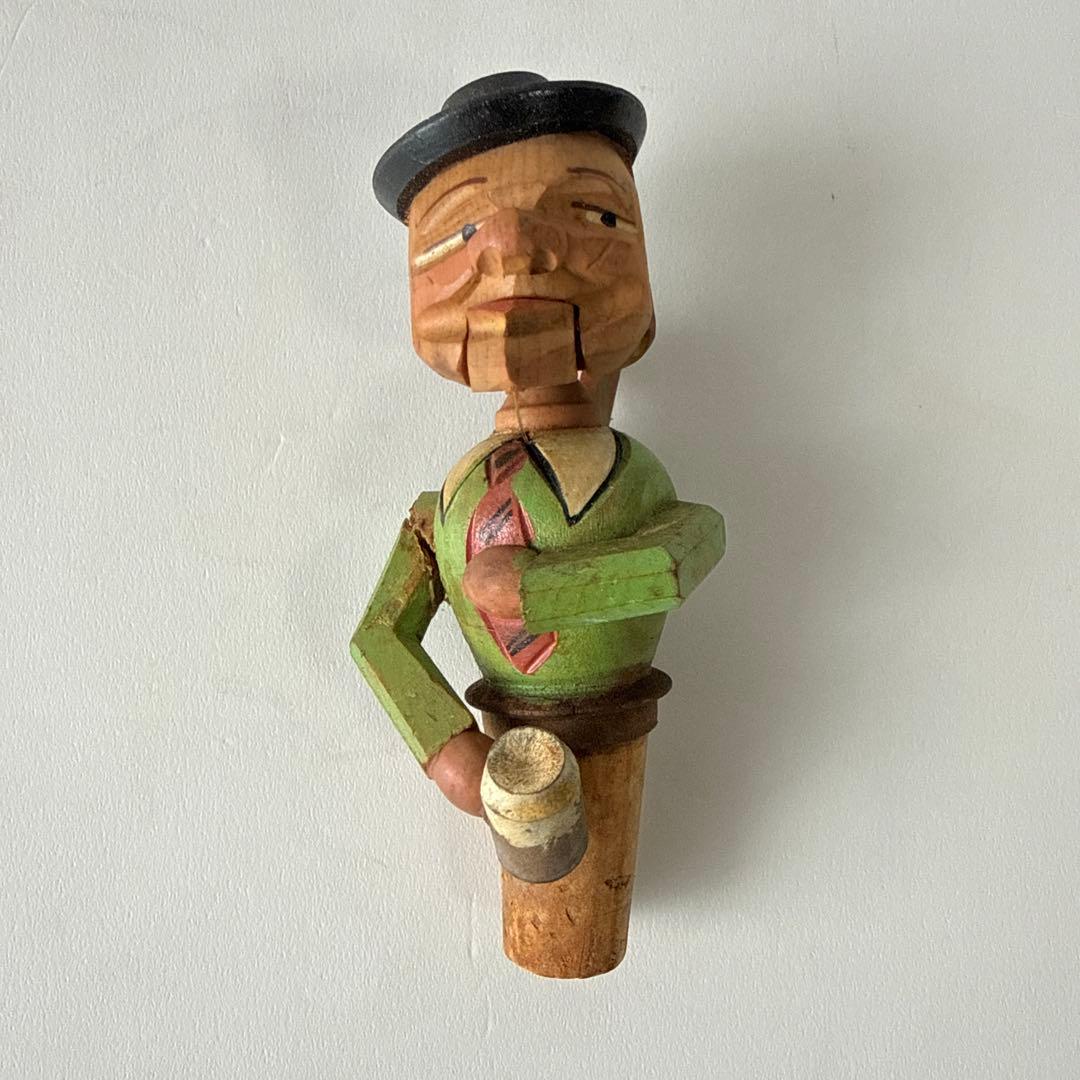 ジャンク からくり木彫人形 4体セット ボトルストッパー ドイツ 民芸