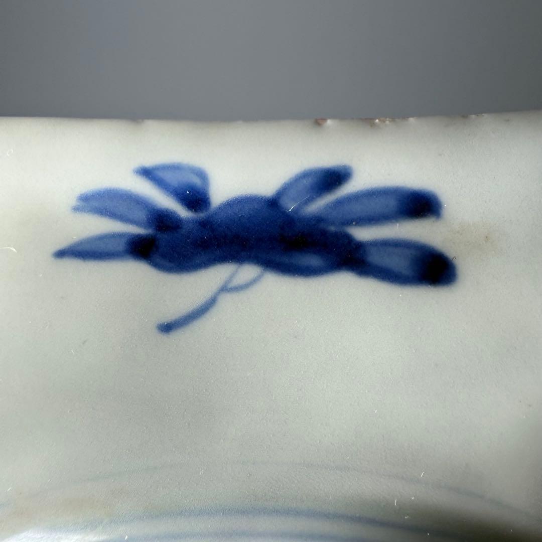 古伊万里 染付竹林賢人図六角皿 五枚 古美術 古陶を