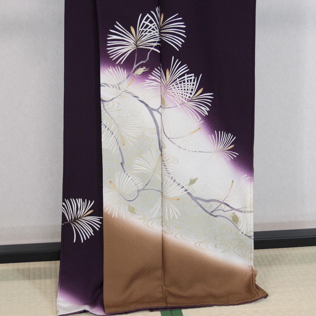 色留袖 フルセット 稲穂 鳥 丸に三つ柏 金駒 金彩 五つ紋 比翼仕立て