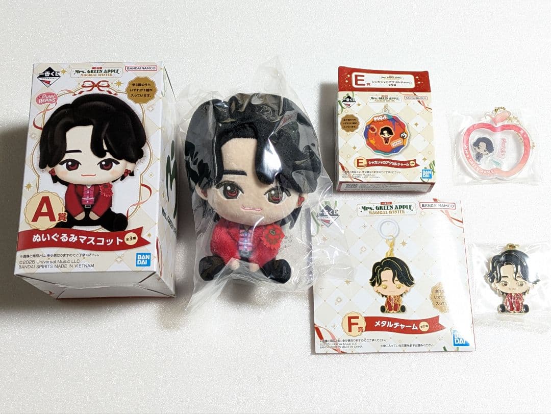 一番くじ Mrs. GREEN APPLE ミセス A賞 E賞 F賞 大森 新品 一番くじ Mrs. GREEN APPLE MAGICAL 10 YEARS｜一番くじ倶楽部｜BANDAI