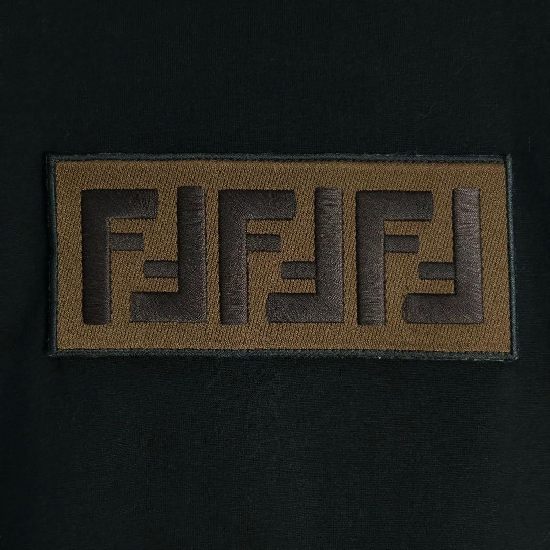 超人気モデル】フェンディ☆センター刺繍ロゴTシャツ ズッカ FF ブラック