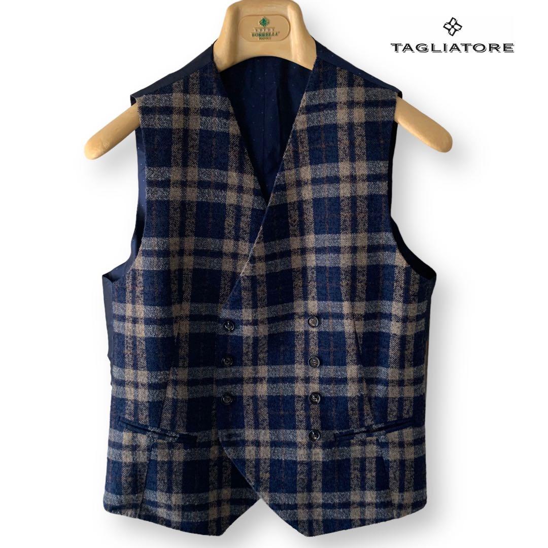 美品/TAGLIATORE/ダブルブレスト/ウールベスト44