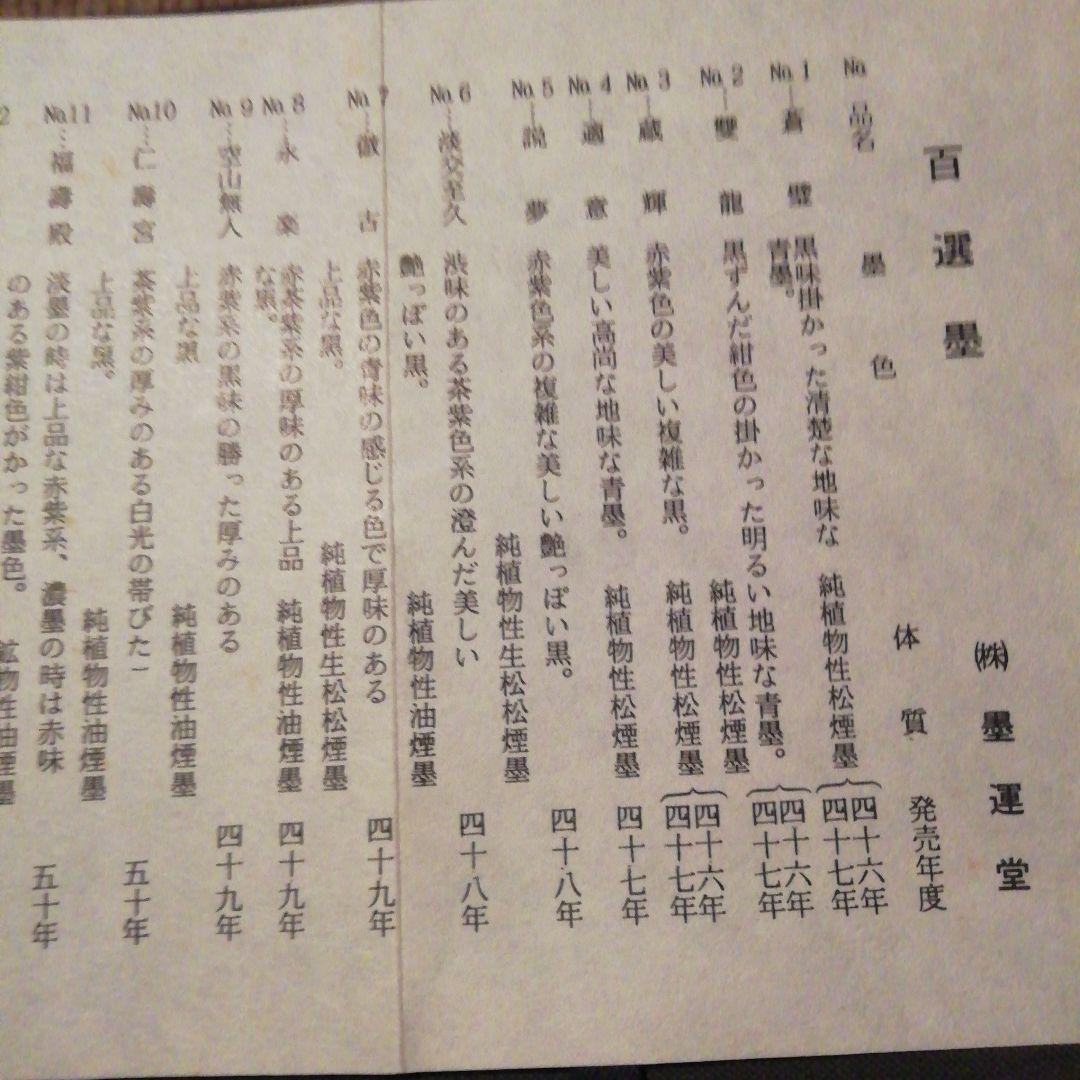 墨運堂 百選 No.1～No.10 昭和46年～50年☆10