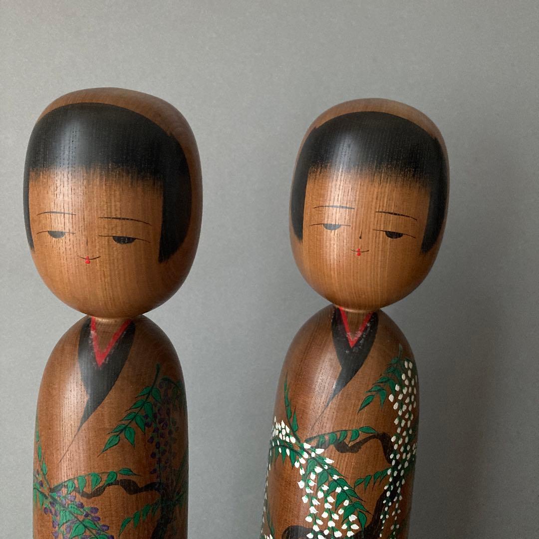 こけし 2体セット秋田湯沢小野寺幸楽作