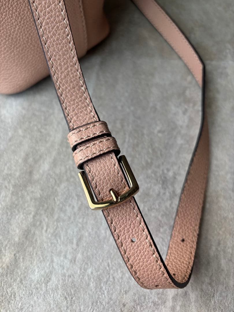 【美品】FURLA フルラ ピンクベージュ バケットバッグ　コスタンザ