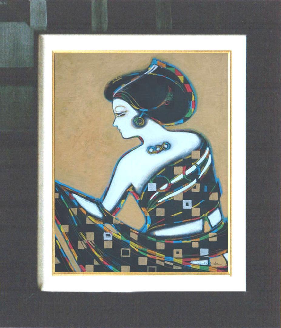 油絵 菅家令子 絵 絵画 インテリア uF6-010311 人物 女性像