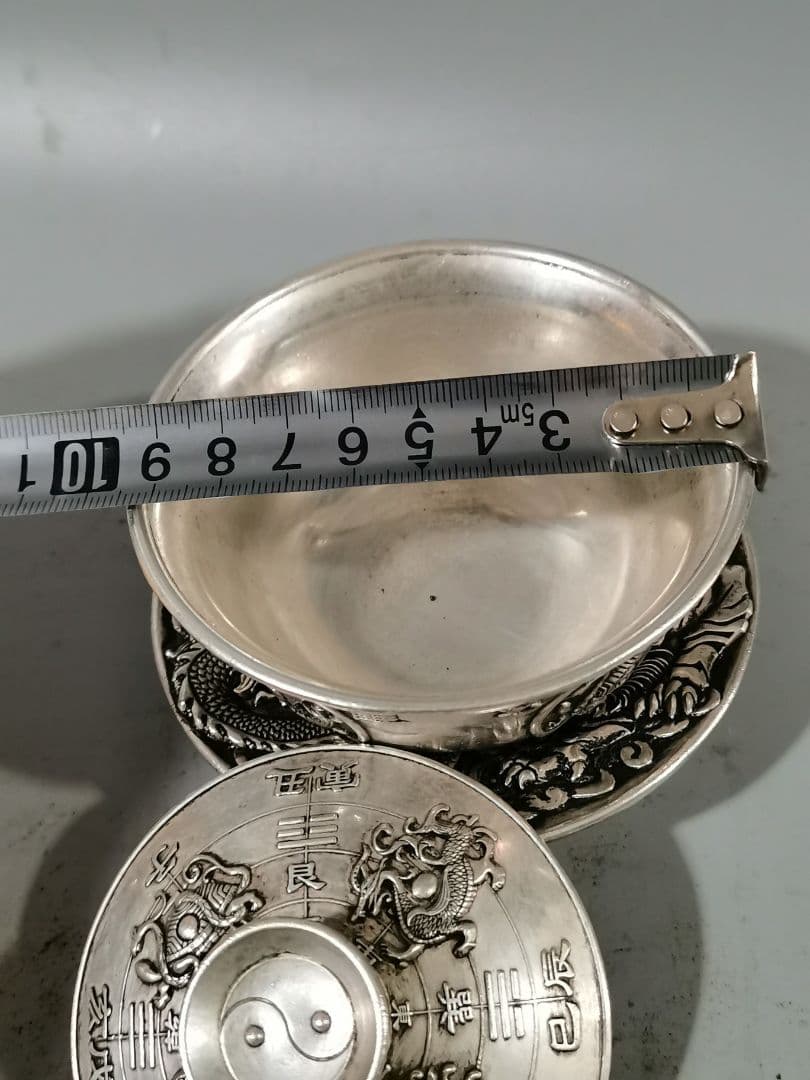 中国茶器 銅器 四大神獣三才蓋碗 茶器 装飾品 工芸品 置物