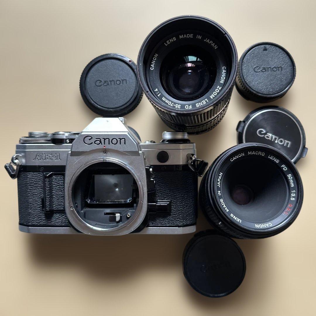 Canon AE-1 フィルム一眼レフカメラセット - メルカリ