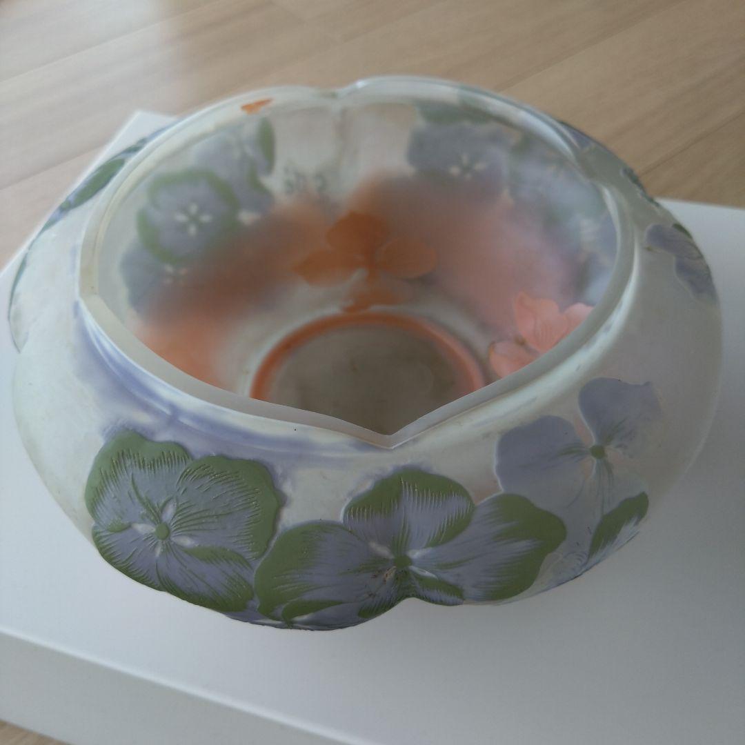 ガレ 紫陽花文平花器 エミール・ガレ アールヌーボー アジサイ