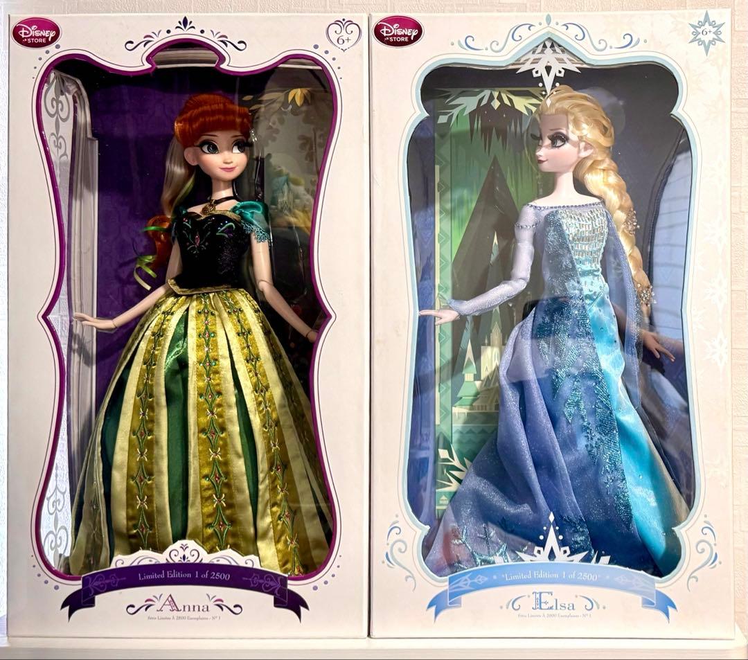 ディズニーストア アナと雪の女王 リミテッドドール アナ＆エルサ4体 日本未発売