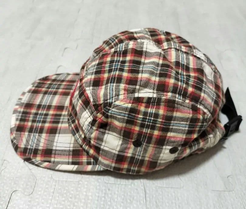 old stussy ステューシー チェック柄ジェットキャップ古着 k□90s