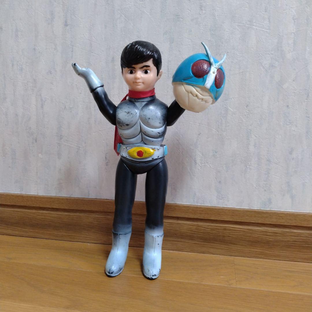 放映当時物　大サイズ　仮面ライダー　昭和レトロ　貴重なブルーマスク　面取れ