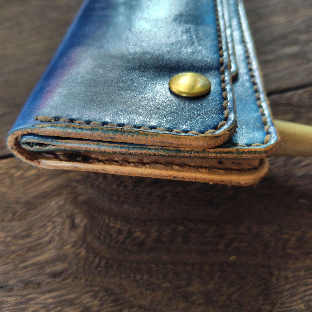 ジキルさん専用品トラッカーウォレット 丘染め 紺×青 (63)