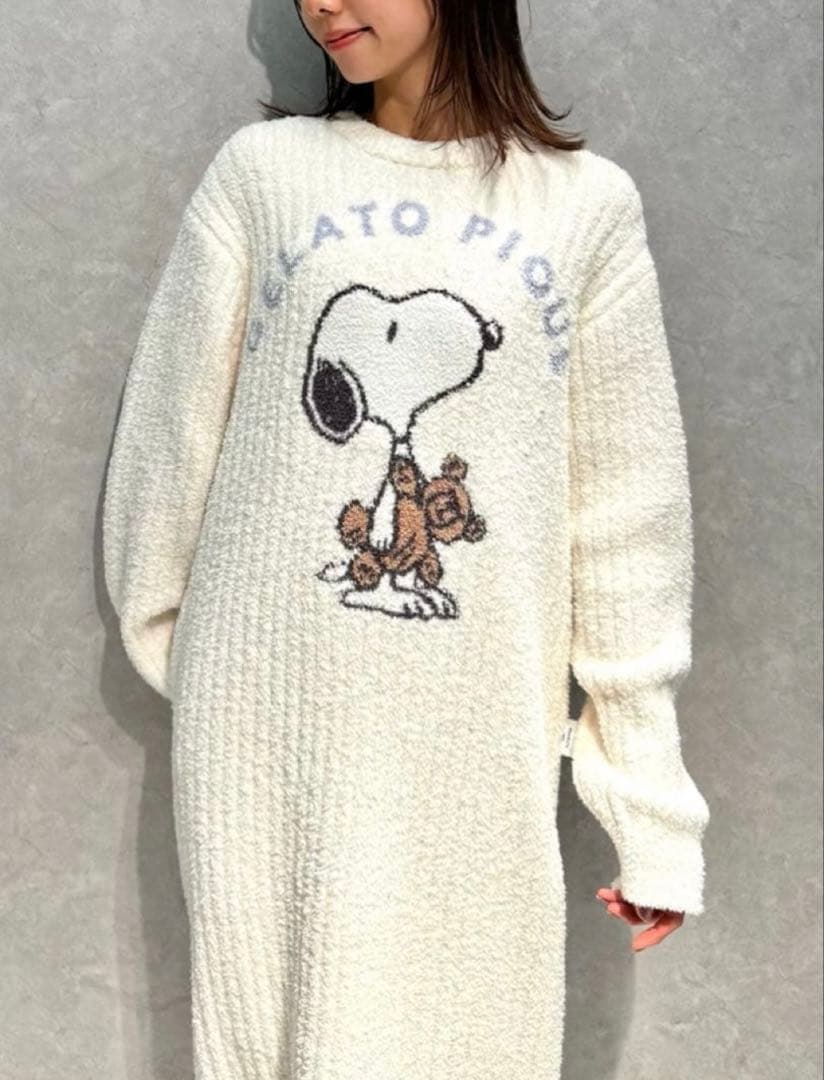 新品 ジェラートピケ SNOOPYジャガードワンピース スヌーピー ジェラピケ