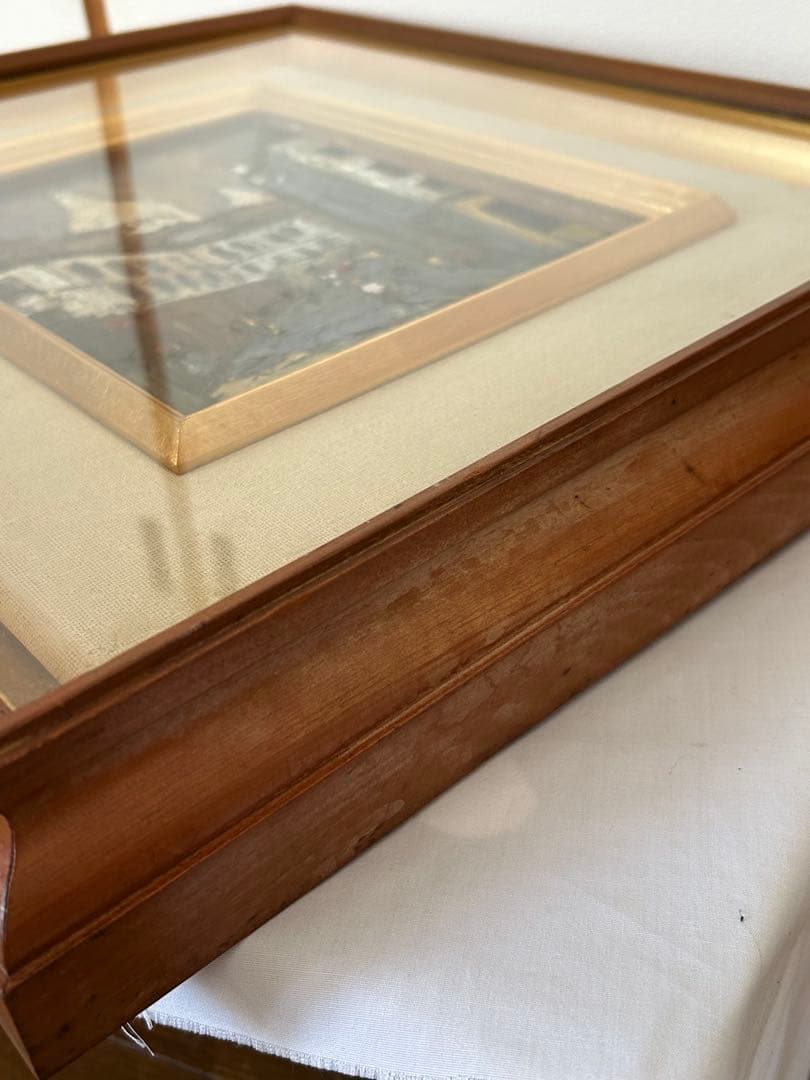 鹿毛正三 1971年パリ モンマルトル ノルヴァン通り 油絵 f3号油彩画