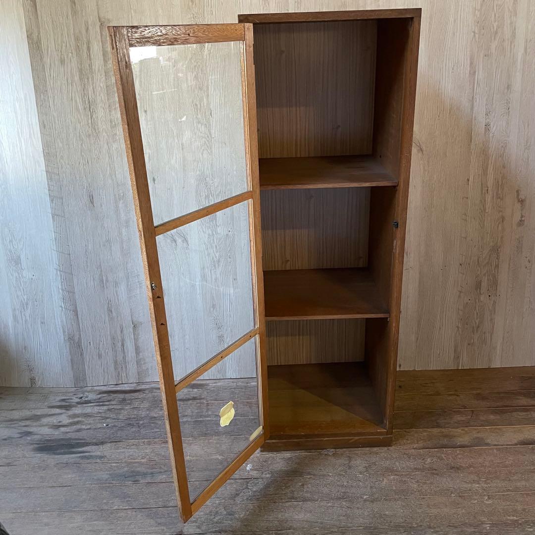 3段ガラス棚 ヴィンテージ家具 古家具 アンティーク キャビネット