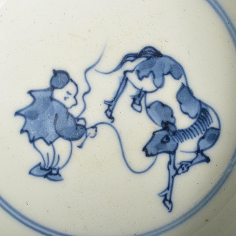 鍋島焼 古鍋島 色鍋島 唐子茶碗 識書付箱 M R6972 鍋島藩窯