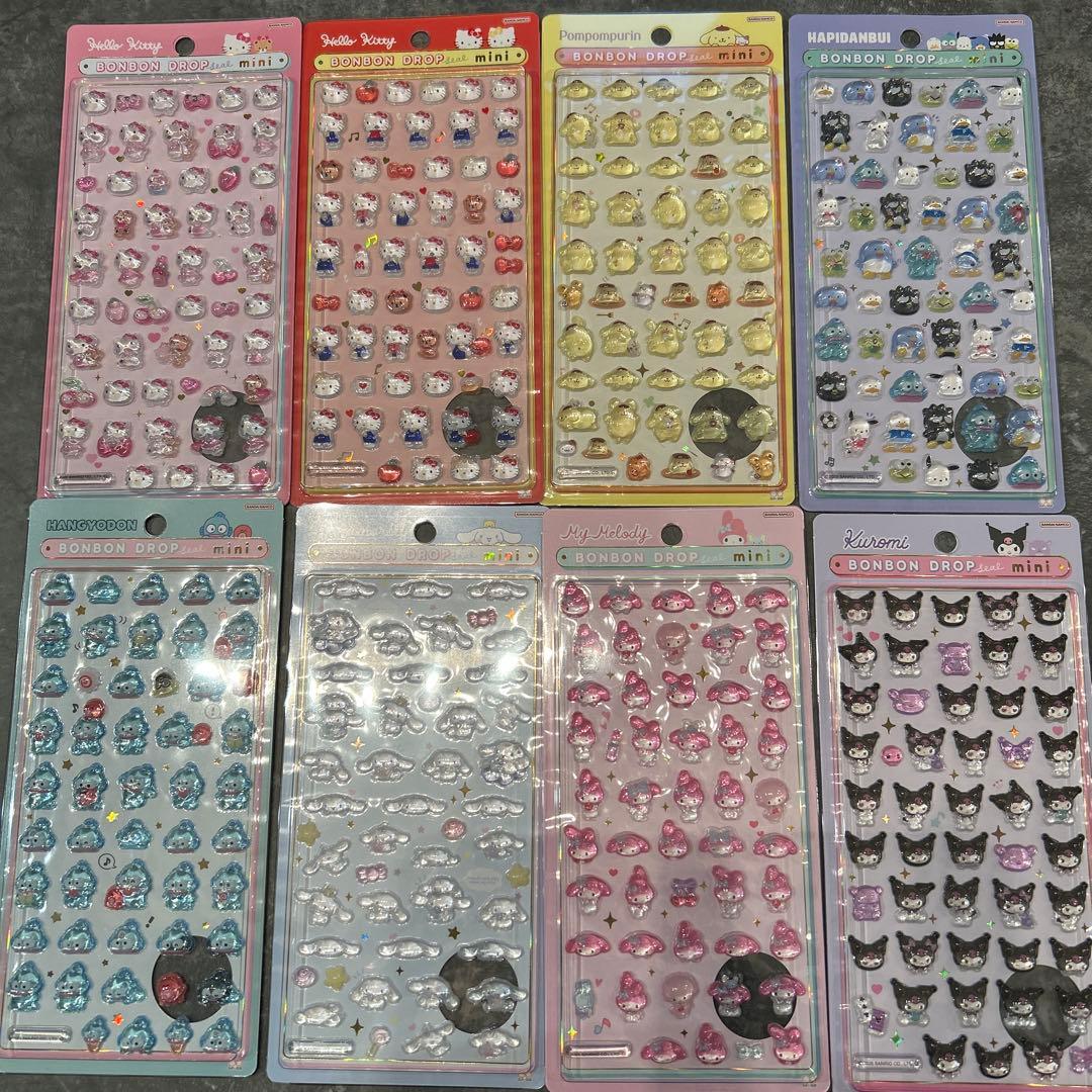 【新作】【正規品】サンリオ ボンボンドロップシール mini 8種セット サンスター文具 正規品 ボンボンドロップシール mini サンリオ シール