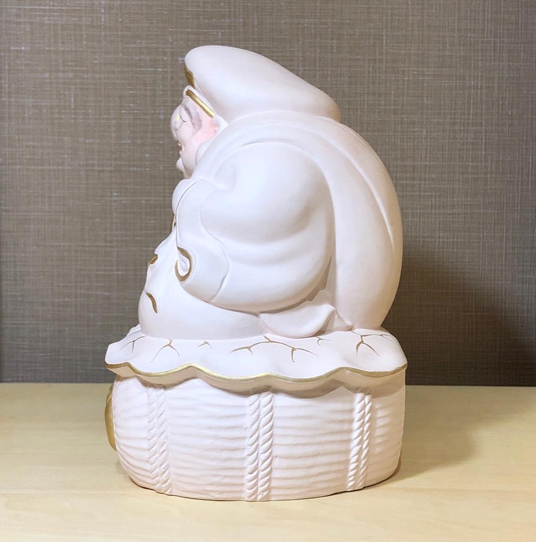 京焼・清水焼　初代 村田陶苑 作　色絵　招福 大黒天像　共箱　無傷。