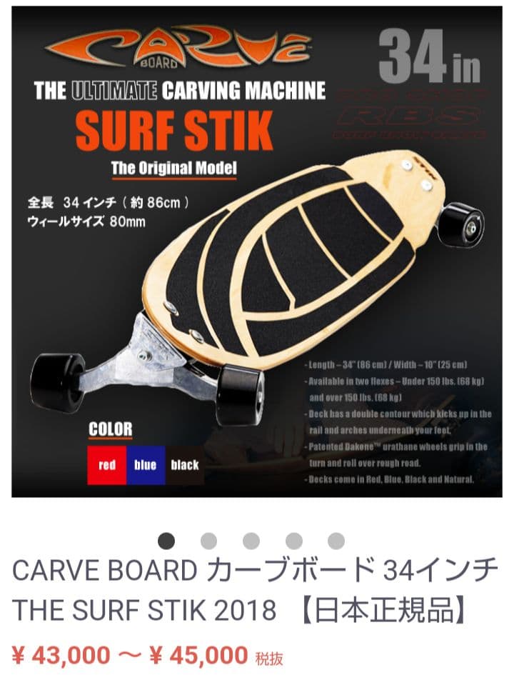 希少良品！CARVE BOARD サーフスケートボード /CARVER YOW