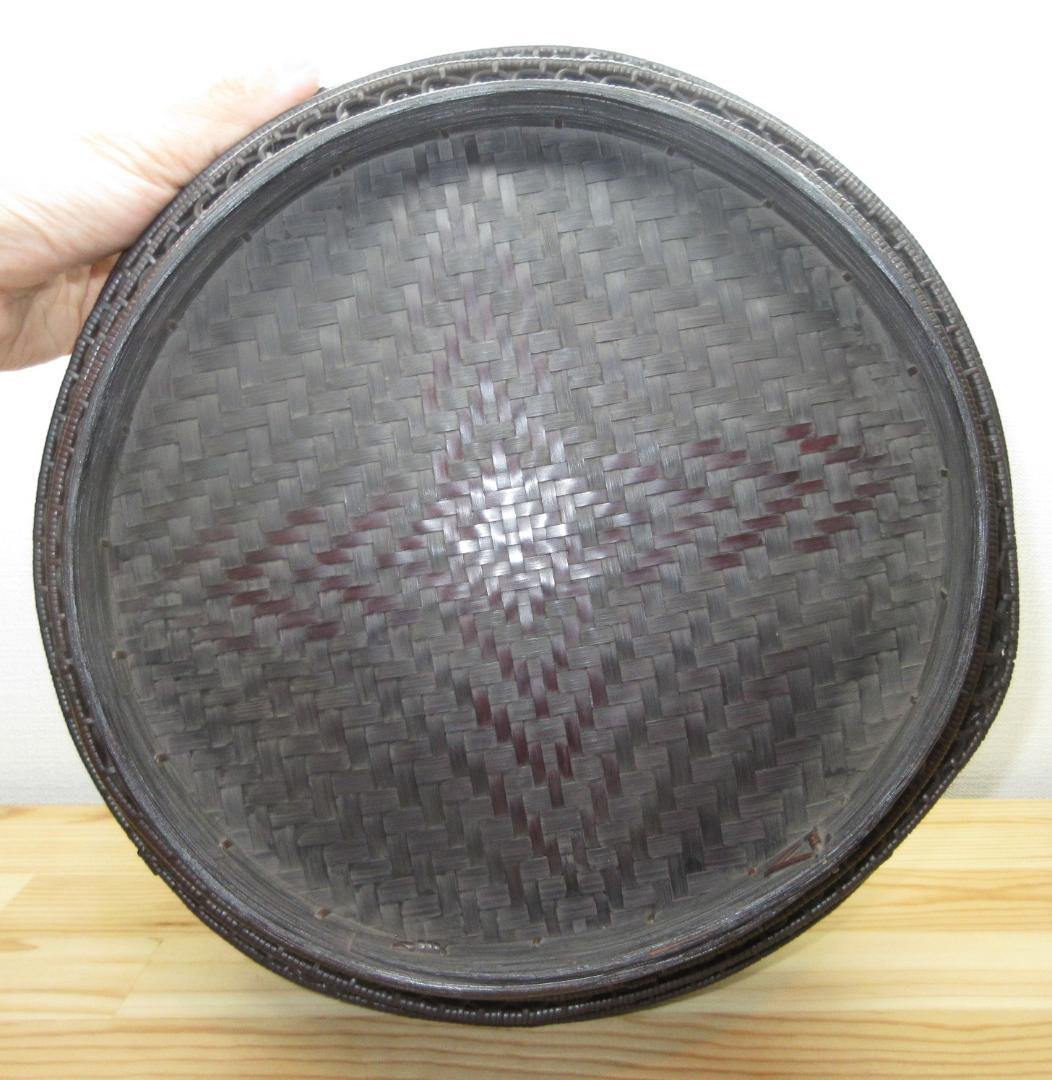 送料込【逢絢亭】茶道具 水屋道具 炭斗 唐物写 輪組炭斗 篭師 竹笠斎