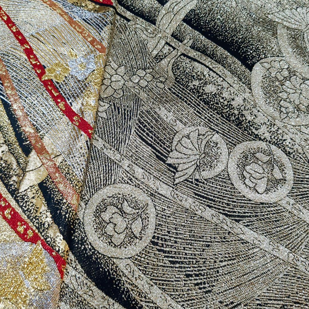 正絹振袖 絞り 駒刺繍 扇流水花文 金彩 振袖セット 振袖フルセット 赤黒