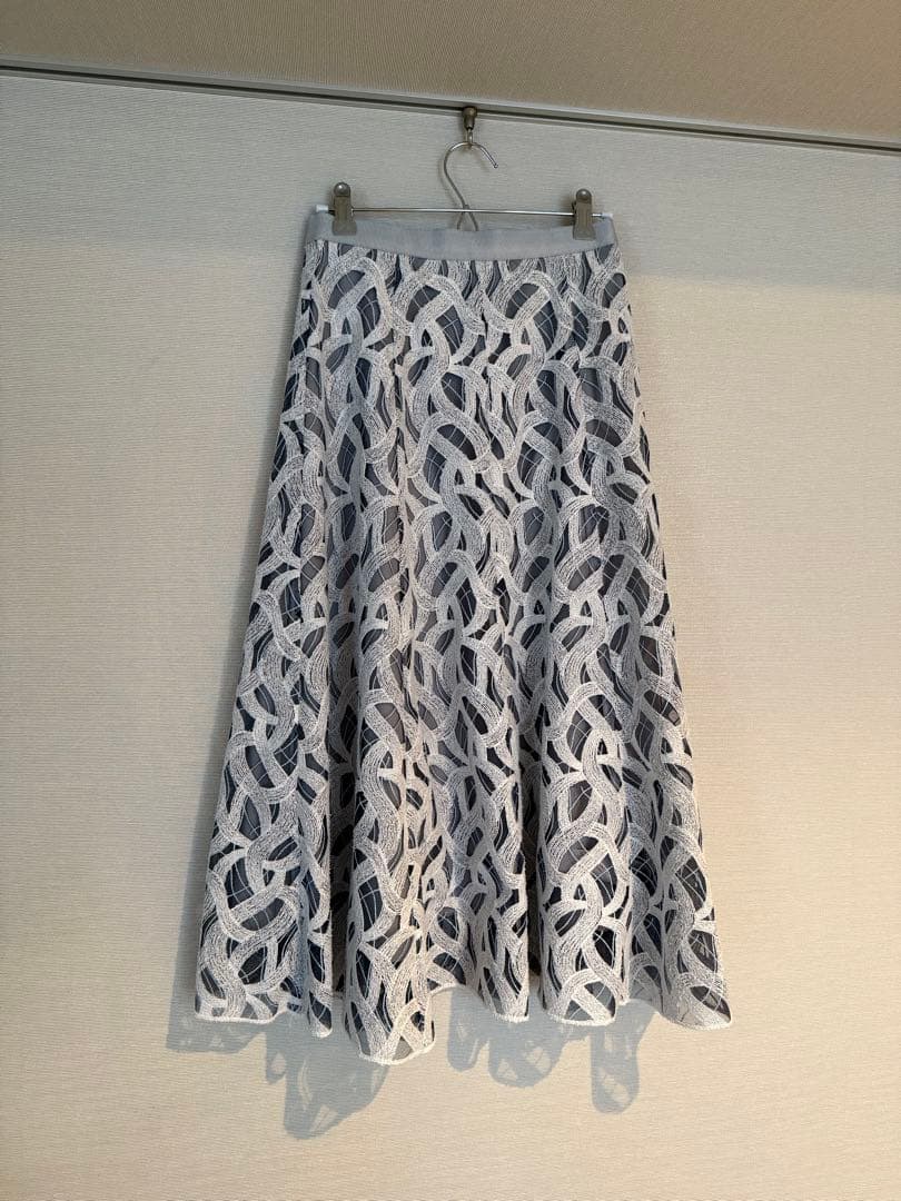 M 新品 ANAYI カスカータチュール切り替えフレア スカート