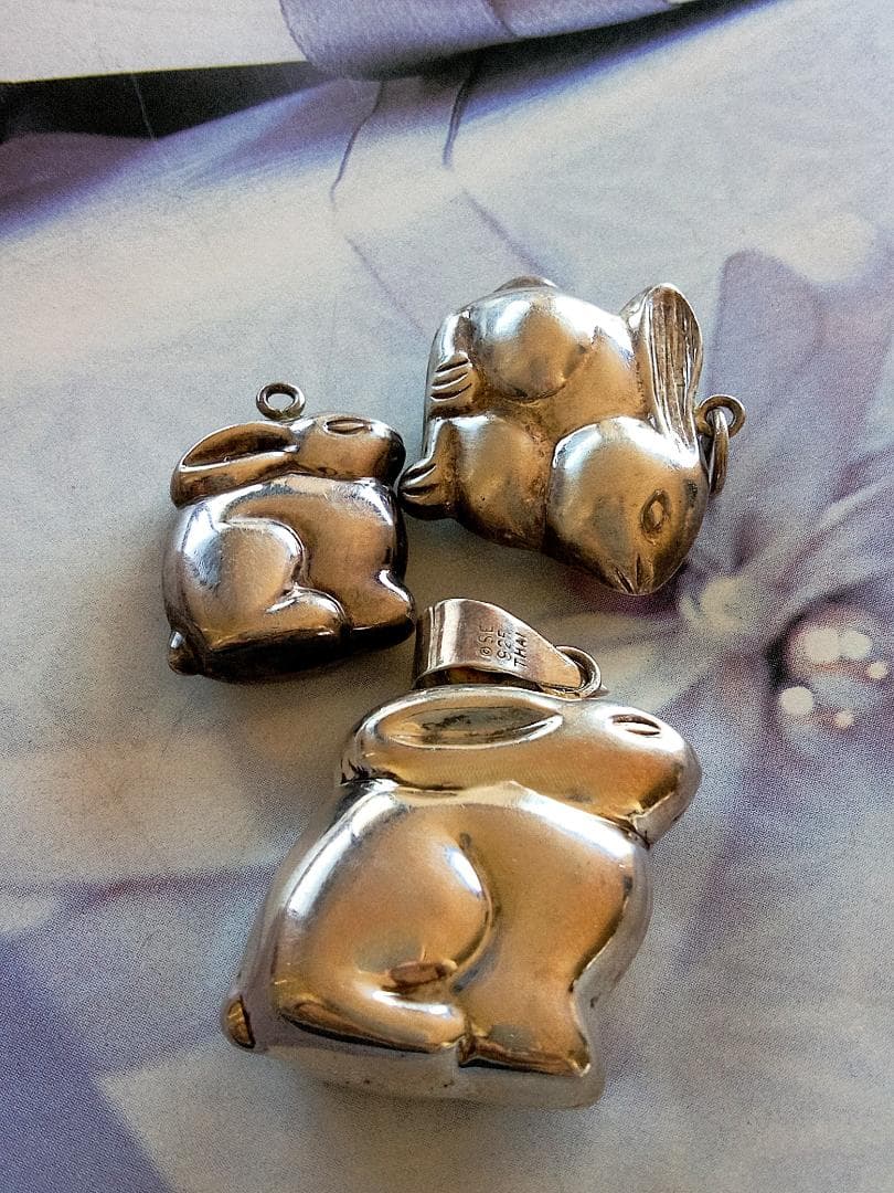 銀のうさぎ チャーム ラビット 3点セット シルバー アクセサリー
