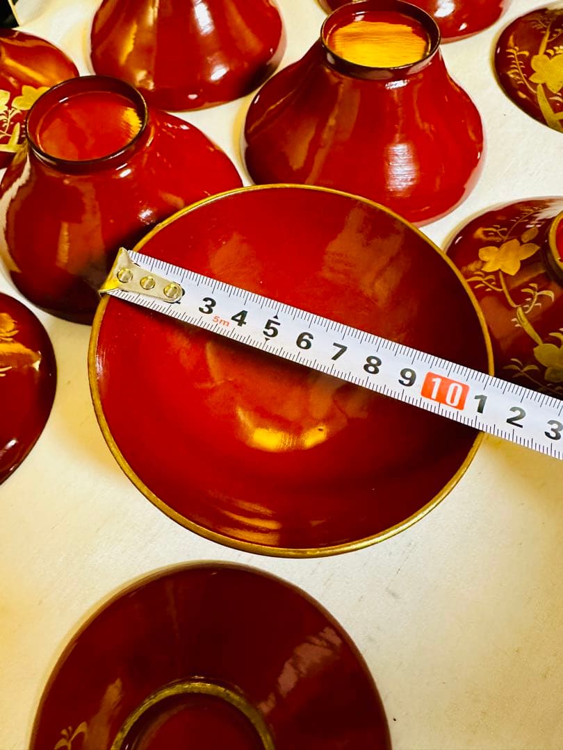 輪島塗木製　お椀　吸物椀　本金　骨董　時代蒔絵 ５脚G53