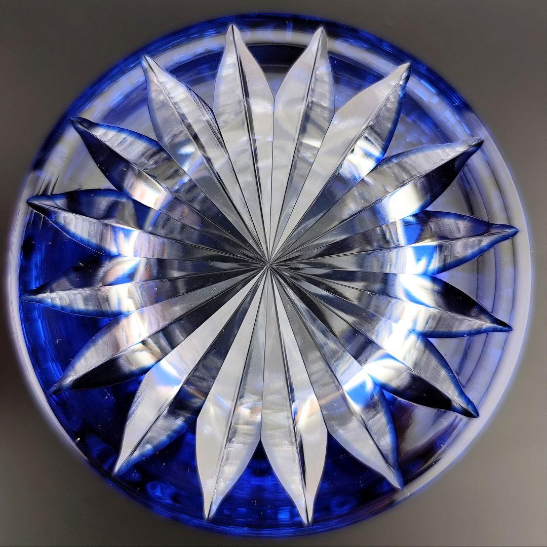 未使用美品☆江戸切子 木村秋男 ペアロックグラス（切子、江戸切子